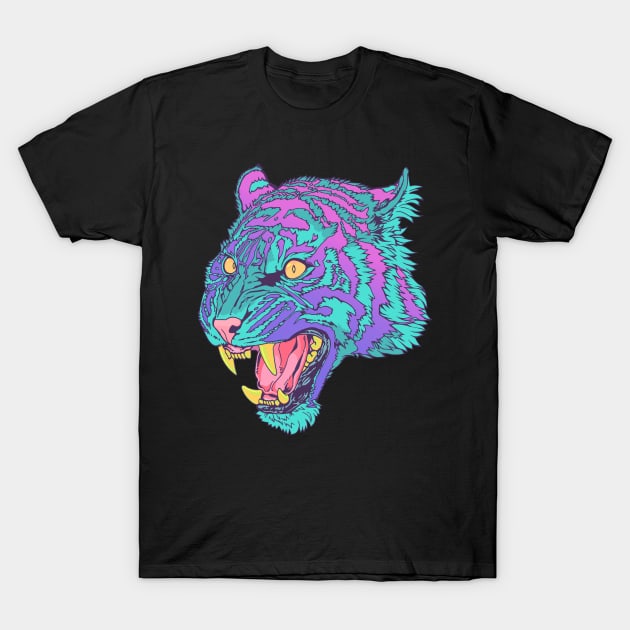 Bisexual Pride Tiger T-Shirt by Crude Casey